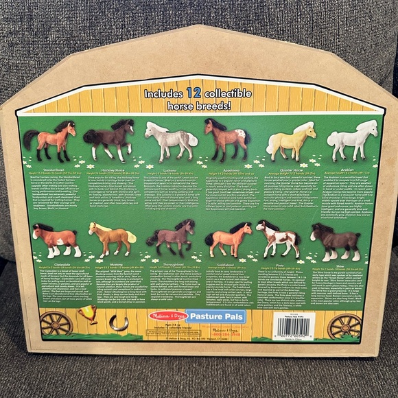 Melissa & Doug Pasture Pals 11 Collectible Fuzzy Horses In Wooden Case - Picture 2 of 2